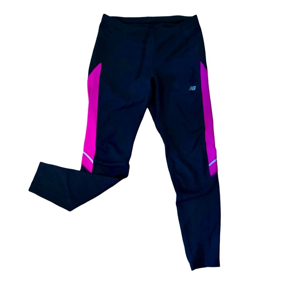 New Balance Leggings Black Pink Purple Dry Fit Running XL - Picture 1 of 11